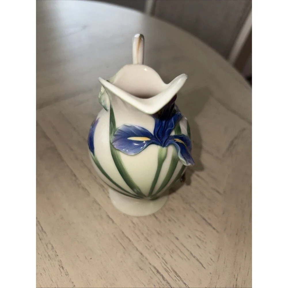Franz Porcelain Hummingbird Sugar Jar Bowl & CREAMER Floral Design Beautiful!